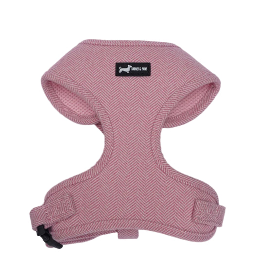 Herringbone Pink Adjustable Neck Harness