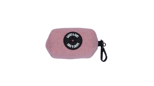 Herringbone Pink Poop Bag Holder