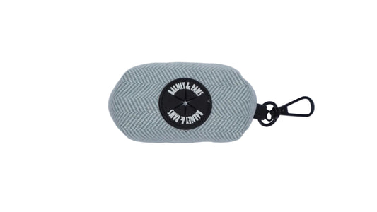Herringbone Blue Poop Bag Holder