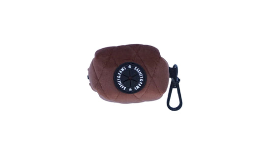 Quilted Chestnut Poop Bag Holder