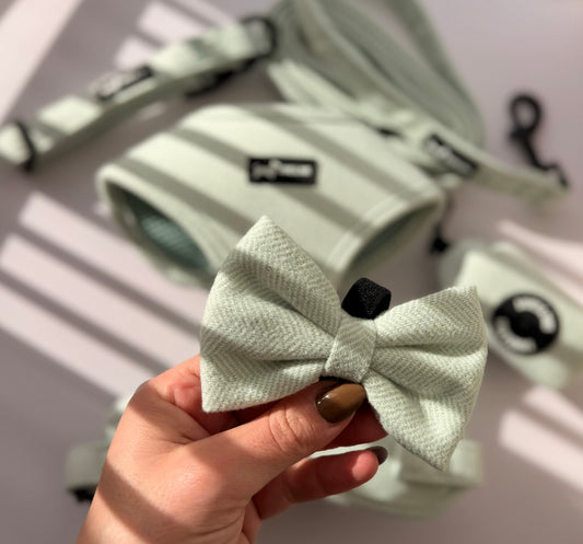 Herringbone Sage Bow Tie