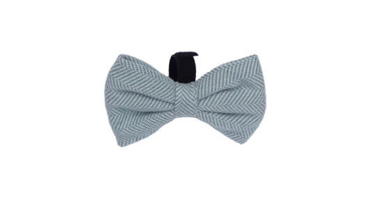 Herringbone blue Bow Tie