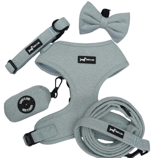 Herringbone Blue 5-Piece Set