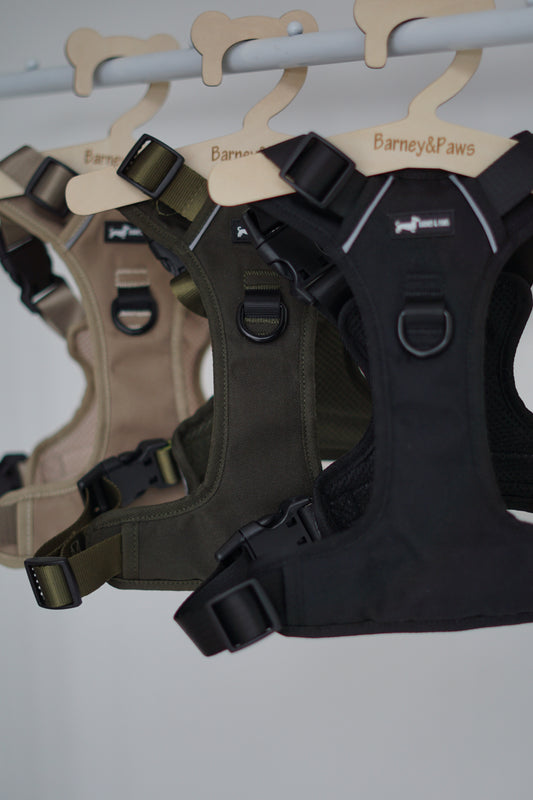 Bark in Black Oxford 3-Click Neck Harness big dogs only