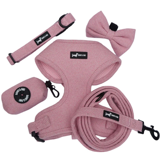 Herringbone Pink 5-Piece Set
